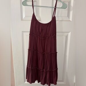 Aeropostale Burgundy Tiered Mini Dress